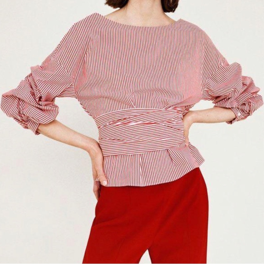 Zara striped wrap top